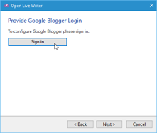 Google Login dialog box