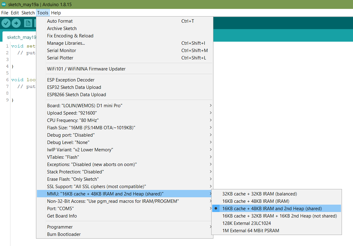 Arduino IDE config